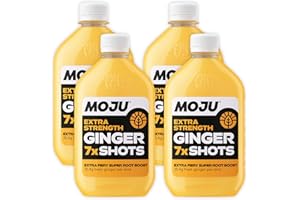 MOJU Extra Strength Ginger Dosing Bottles (4 x 420ml) Immune Support, Natural Ingredients, No Added Sugars or Sweeteners, Vegan, Ginger Shots, Your Natural Daily Wake Up or Your Afternoon Pick Me Up