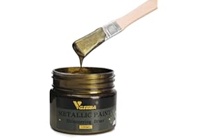 VGSEBA Acrylic Paint Metallic Brass, Non Toxic, Non Fading, 100ml Copper Leaf Paint for Art, Painting, Handcrafts, Ideal for Canvas Wood Clay Fabric Ceramic Craft Supplies