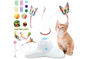 PAWSAYES 18 PCS Jouets pour Chat, Jouet Papillon Interactif Automatique avec Boules de Jeu pour Chatons Jouets pour Chats d'intérieur Adulte, Jouet pour Chaton 18 Pack Cadeau