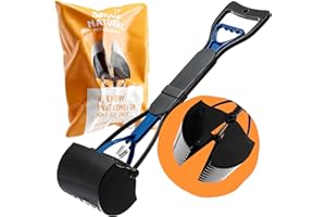 SIMPLYNATURAL NATURAL PET FOOD 𝗪𝗶𝗻𝗻𝗲𝗿 𝟮𝟬𝟮𝟭* Animale Domestico Pooper Scooper | 60cm / 23.6"| Raccogli Cacca Cane, Portatile Palette per Escrementi Cani, Paletta Cani Manico Lungo, Portatile Scoop di Poop Dog