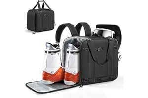 Findway Sac à Chaussures de Ski，55L Housses à Skis avec Compartiment pour Casque,pour Veste, Casque, Lunettes de Protection, Gants
