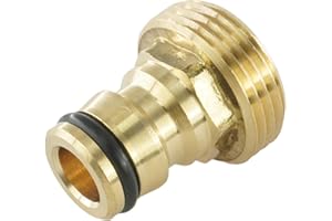 Fittingstore - GARDENA Kupplungsstecker Innengewinde & Außengewinde – Hahnstück Adapter aus Messing oder Kunststoff für Gartenschlauch, Wasserhahn & Bewässerungssystem (G 3/4" Außengewinde)