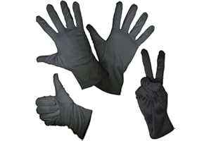 Schleiter & Jauernig SJ3D 1 paire de gants fins en microfibre Noir en 4 tailles pour nettoyer les costumes, carnaval, Halloween, Noël - Idéal pour les pantomimes, le Père Noël