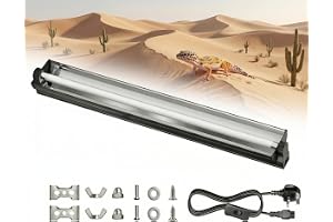 AIFIZO T5 UVB Light Reptile Kit 24W, 10.0 UVB Light Combo Kit, 22-Inch/57.6cm Fluorescent Fixture for Bearded Dragons, Lizards, Chameleons, Turtles, Desert Reptiles in Vivariums and Terrariums