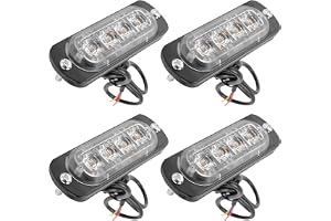 Asyduey 4 4 Led BäRnstensfäRgade Blixtljus 12V 24V Orange Grillfel Blinkar