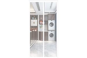 NVRENJIE Moustiquaire de Porte Magnétique, Automatiquementfermé, Moustiquaire Porte sans Percer pour Couloirs, White, (59x76inch)150x195cm