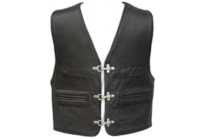 Bad Company Leatherwear „Kai“ Clubweste aus Glattleder in Schwarz mit Passbeltaschen für Motorradfahrer und Biker