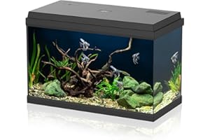 AQPET Acquario in Vetro per Pesci Tropicali Completo di Accessori Filtro Luce Simply, 60 59x30x39 cm 60 Litri