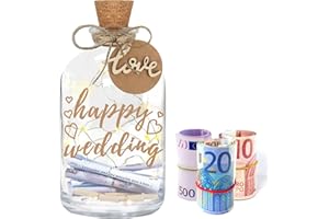 MUCOOS Hochzeitsgeschenke für Brautpaar,LED Flaschenlicht Hochzeit Geldgeschenk, Originelle Hochzeitsgeschenk Personalisiert,Geld Leuchtflasche Hochzeitskasse Spardose für Hochzeit, Jahrestag Valentinstag