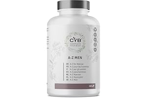 CYB COMPLETE YOUR BODY CYB | A-Z Men 365 Comprimés de Multivitamines pour Hommes - 1 par Jour - Contient de la Vitamine D - Vitamine C - Magnésium - Vitamine B12 - Fer - sans Sucre ni Gluten ni OGM - Complement Alimentaire