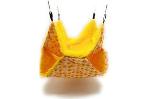 RatsLive® Nagetier Hängematte/Kleintierbett für Ratten, Hamster, Chinchillas und Eichhörnchen 35 × 35 cm (Gelb/Gelb)