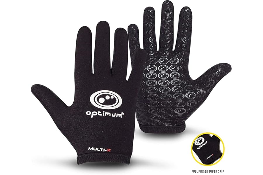 Optimum Multi-X Gloves - Slim Design - Cushioned, Breathable and Warm Padded - Enhanced Grip for Football, Cycling, and other Active Pursuits - Multi Color Senior and Junior Sizes