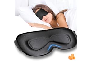 Grsta Antifaz para Dormir, Antifaz Dormir Sin Presión Ocular, Diseño de Puente Nasal Alto en 3D, Anti-Luz Sleep Mask para Mujer y Hombre, para Dormir, Tomar una Siesta, Descansar bien y Viajar（Negro）