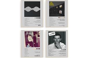 GLRSSN - Set di 4 poster musicali, motivo copertine degli album di Arctic Monkeys, decorazione artistica da parete su tela, per ragazzi, per dormitorio, 20 x 25 cm, senza cornice