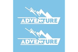 Autodomy Pack 2 Unita Adventure Adesivo per Auto Fuoristrada 19x11,5 cm | Adesivi Auto Esterni Resistente Pioggia e UV | Adesivo Adventure per Moto,Scooter da Facile Installazione | Colore Bianco