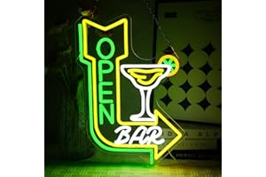 OYCGZV Bar Neon Open Schild Offen Led Neonschild Wand Cocktails Neon Sign USB Dimmbar Led Schild für Business Bier Bar Kaffee Cafe Club Pub Mann Höhle Party Stammkneipe Dekorationen