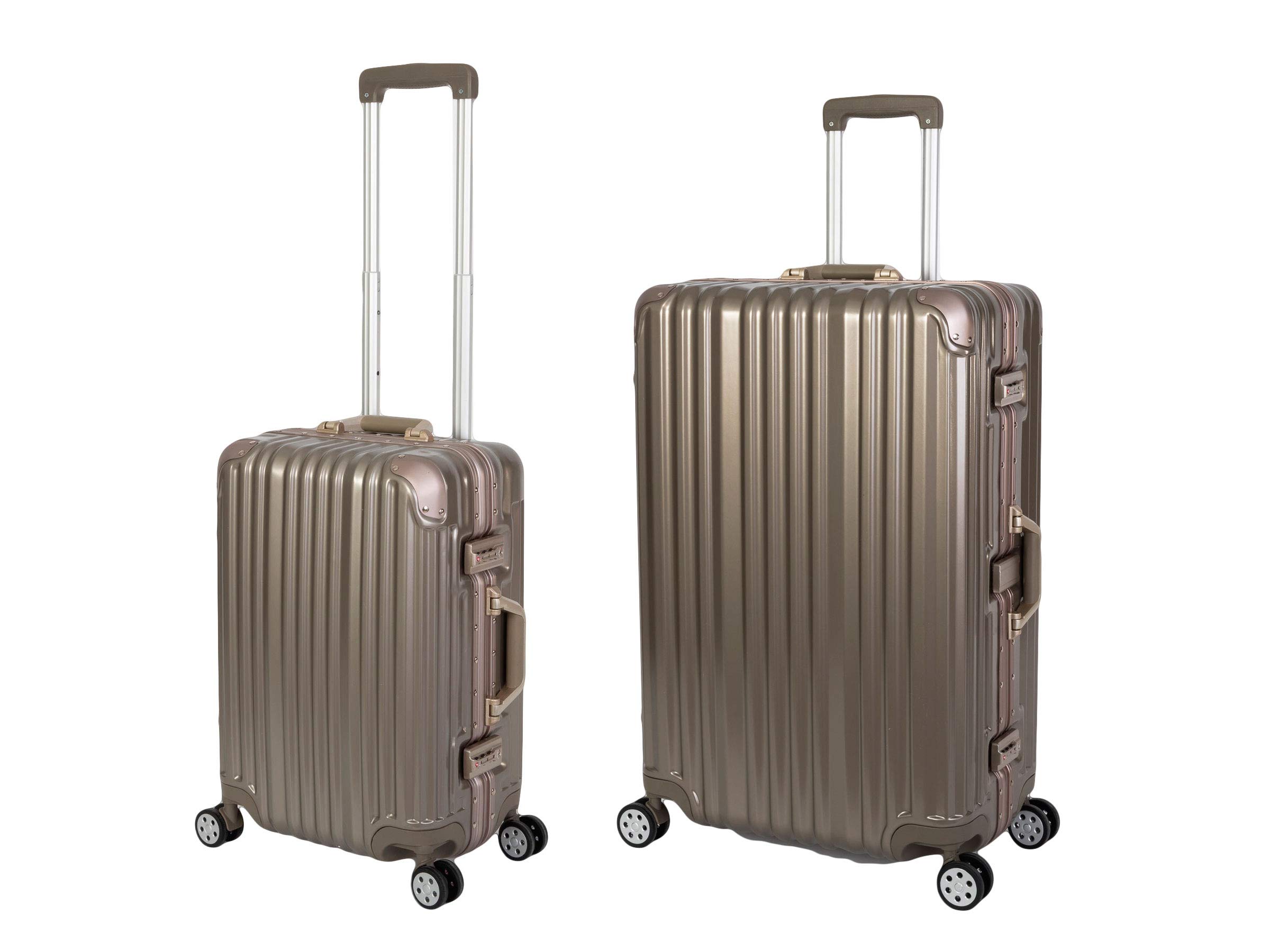 Travelhouse London T1169 Koffer Set S+M - Harde Schaal Aluminium Frame Zilver - Lichtgewicht Reiskofferset