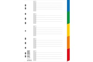 ‎DONAU DONAU Register / Trennblätter aus Buntem stabilem Öko PP DIN A4 225x297mm, 11-fach gelocht, für die Ordner-Organisation im Büro