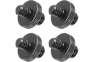 PATIKIL 4Pack Mikrofonstativ Adapter M8 Stecker an 1/4 Stecker Gewinde Stativ Schraube Adapter Doppelseiten Kamera Schraube für Mikrofon Stativständer Schwarz