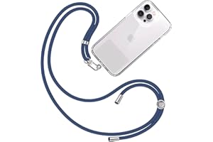 TBOC Cordon Collier Laniere Portable [Bleu Foncé] - Sangle Accrocher Coque Cou pour Pochette Telephone - Accessoire Bandouliere Attache Porte Etui avec Lanyard Femme Homme Protection Integrale