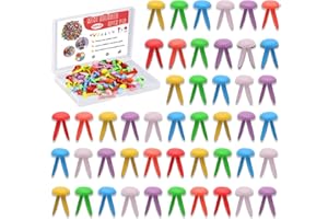 XELPARUC Multicolor Pastel Split Pins, 100 PCS Scrapbooking Brads Split Pins, Mini Round Scrapbooking Brads Split Pins With Box, for DIY Crafts Projects Scrapbooking Office Household Supplies