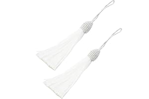 Makhry: 20 borlas para marcapáginas, sedosas, de 15,5 cm, con cordón de 5 cm y pequeño nudo chino para hacer bisutería, recuerdos, marcadores de páginas o manualidades