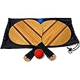 YardGames Premium Cooperative Outdoor Frescobol Game Set with 2 Paddles for Easy Backyard, Beach, or Park Summer Games for All Ages & Skill Levels
