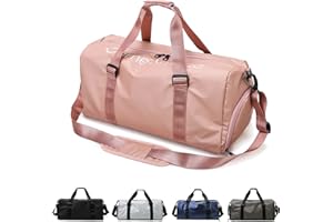 iophi Sporttaschen für Damen und Herren, Reisetasche und Handtaschen - mit Schuhfach und Nassfach - Travel Bag für Sport, Fitnessstudio, Duffle Bag für Wochenendreisen, Rosa