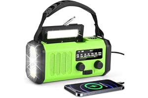 FUQIDUO Radio Solar de 20000 mAh, Radio portátil de Emergencia Am/FM con Banco de energía Recargable de 20.000 mAh, antorcha LED de 3 Modos, lámpara de Lectura LED, Alarma SOS, Dinamo de Mano y Puerto USB