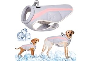 TOPSOSO Gilet et Veste de Refroidissement pour Chien avec Harnais, Anneau en D et Sangles Réglables pour Les Grands Chiens Moyens et Petits Manteau de Refroidissement pour Chien avec Réflecteur,2XL