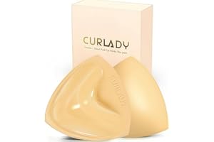 ANGEL SILK CURLADY Sticky on Bra Inserts, Double Sided Sticky Bra Push up, Strapless Bra Lift Self Adhesive Bra Pads for Backless Strapless Clothing, Wedding, Bikini and Daily Wear,Chicken Fillet Bra Inserts