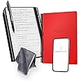 Rocketbook Fusion Smart REUsable Notebook - Calendar, To-Do Lists, And Note Template Pages With 1 Pilot Frixion Pen Microfiber Cloth Included Atomic Red Cover, Executive Size (6" X 8.8")