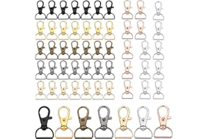 KGGZKG 50 Stück Karabiner Schlüsselanhänger Makramee Basteln Schlüsselringe Verschluss Schlüsselkarabiner mit D-Ring Karabinerhaken Klein Schlüsselanhänger Selber Machen Drehverschlüsse Mehrfarbig für DIY