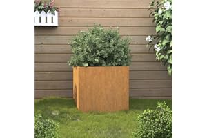 Myheimly Pflanzkübel 42x40x39 cm Blumenkübel zum Selber Bauen, Hochbeet für Garten Balkon Terrasse, Pflanzkasten aus Metall, Blumenkasten, Cortenstahl