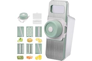 LoQuick Affettaverdure, Affetta Insalata Mandolina Affetta Cetrioli, Affettatrice Professionale, con 6 Lame Intercambiabili, Regolabile, Grattugia a Lama per Verdura Formaggio Patata Carota Frutta