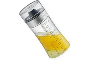 SILBERTHAL Mezclador de aliño y vinagretas Graduado 350ml - Botella aliño para ensaladas- Aliñador para ensaladas Cristal - Salad Dressing Shaker