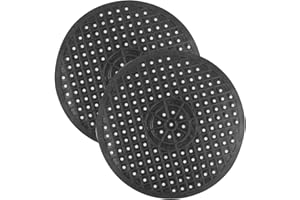 Amexo 2 Stück Spülbeckeneinlage Gummi Rutschfeste Spülbeckenmatte Spülmatte für Spülbecken Spülbeckeneinlage Rund Spülbeckenschutz Zuschneidbar Ablaufmatte für Küche-Wärmedämmung, 31x31cm (Schwarz)