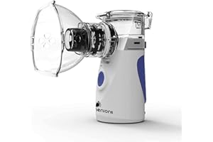 MAXDIGI Automatic Steam Inhalators for Adults and Children, Handheld Inhaler for Kids, Mini Ultrasonic Humidifier for Home and Travel Use, Mesh Vaporizer with Masks and Mouthpieces (Inhaler)