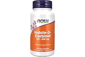 Now Foods Indole-3-Carbinol (I3C), 200mg, 60 capsule Vegane, Testato in Laboratorio, Senza Glutine, Senza Soia, Vegetariano, Non OGM