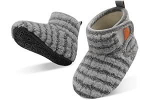 JOINFREE Baby Girls Boys House Shoes Baby Slippers with Non-Slip Rubber Sole Toddlers Cozy Home Booties