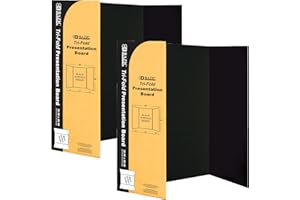 BAZIC Products Trifold Poster Board – Black Corrugated Cardboard Display Board for School Projects, Science Fairs, Photos, Charts, and Classroom Presentations, 36" X 48", 2-Pack