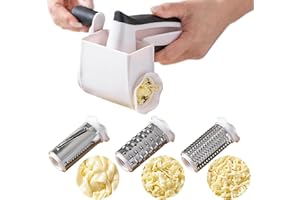 SINZONeu® Râpe à Fromage Manuelle à Manivelle | 3 Tambors Interchangeables pour Râper Fin, Gros et Trancher | Pour Parmesan, Mozzarella, Chocolat & Noix | Lavable au Lave-Vaisselle