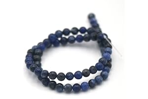 MIRACLES MINÉRAUX Fil/brin de 39 cm perles ronde 4/6/8 mm au choix (pour environ 2 bracelets), pierre naturelle en vrac idéale pour toutes créations de bijoux artisanales