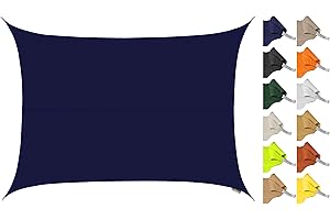 Kookaburra 4m x 3m Rectangle Water Resistant Garden Patio Sun Shade Sail Canopy 96.5% UV Block with Free Rope (Blue)