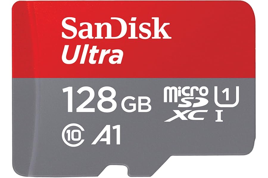 SanDisk Ultra Android microSDXC UHS-I Speicherkarte 128 GB + Adapter (Für Smartphones und Tablets, A1, Class 10, U1, Full HD-