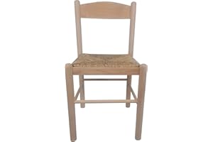 SEDAM SRL Sedia Pisa, In Legno Massello, Seduta in Paglia, Varie Colorazioni Disponibili (Grezza)