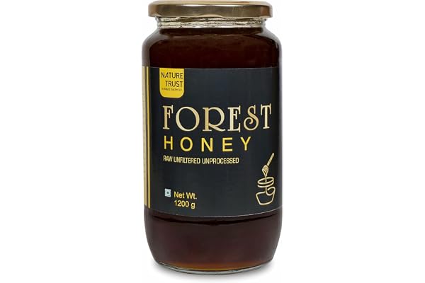 Nature Trust Raw Forest Honey,1200 Gram, Wild, Unprocessed, Unheated, Non Pasteurized, Original Honey 100% Pure and Natural (1.2 Kg)