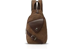 FANDARE Nuovo Sling Bag Sportivo Portatile Borsa a Tracolla Viaggio All'aperto Jogging Bicicletta Zaino Donna/Uomo Traspirante Tela Marrone