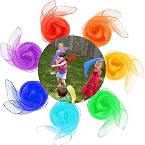 30 Foulards Jonglage Danse Enfant 60cm - Foulards Motricité Et Magie En Soie Synthétique Multicolores
