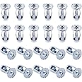 Mardatt 30Pcs M4 Jack Nuts Assortment Kit, Expansion Insert Nuts Petal Nuts Jack Nut Screw Anchor for Hollow Wall Plastic Polywood Pressboard Hardboard (M4 - Silver)
